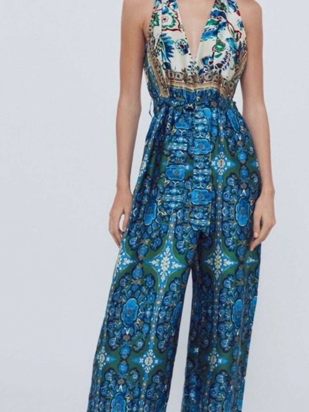 Patterned Silky Jumpsuit